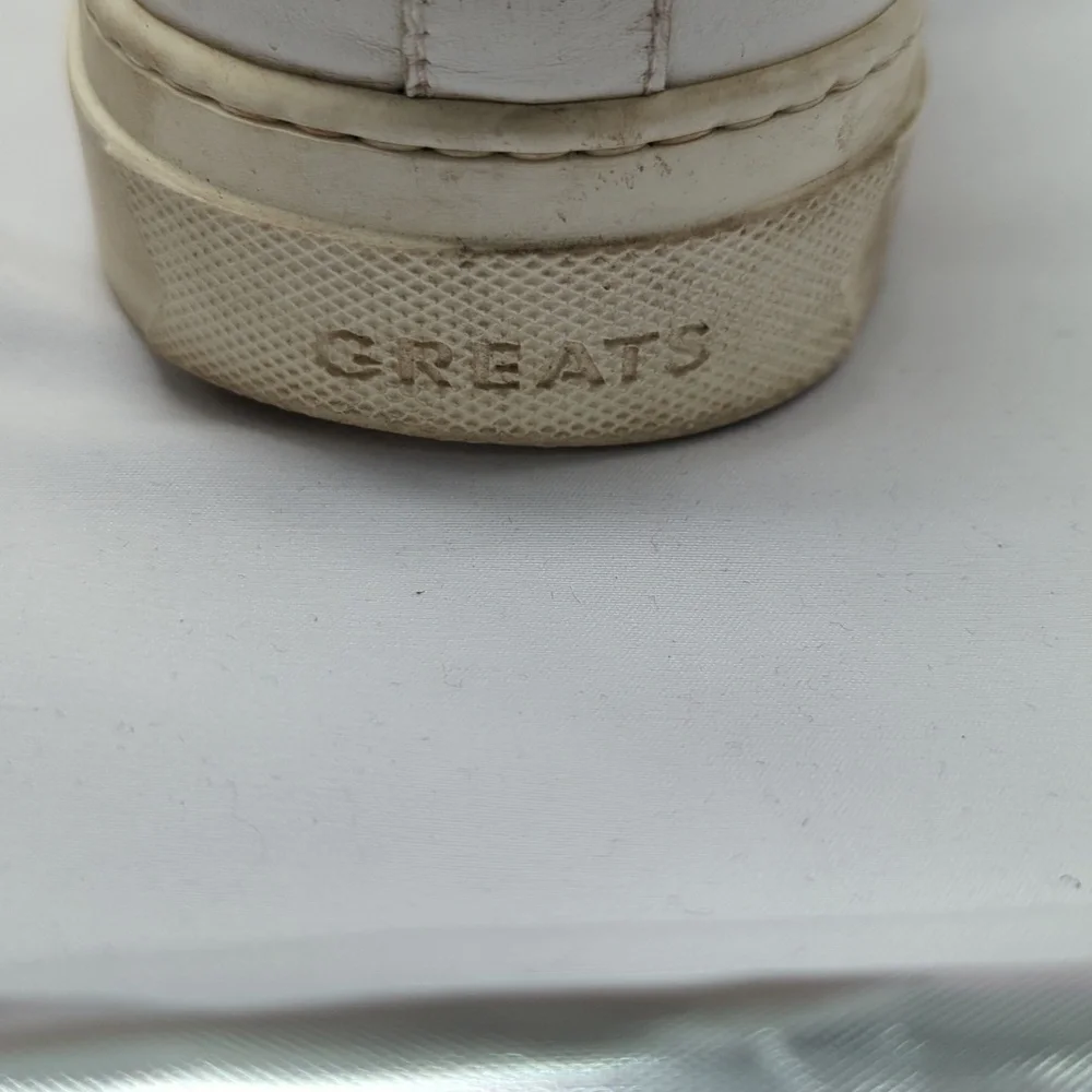 Greats Brooklyn white men’s Italian sneakers, size 12 US